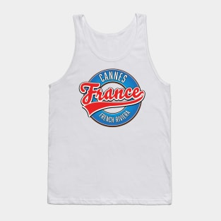 Cannes French Rivera France retro logo Tank Top